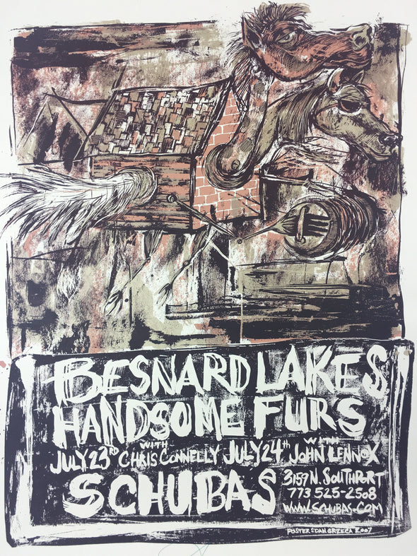 Besnard Lakes, Handsome Furs - 2007 Dan Grzeca Poster Chicago, IL Schubas