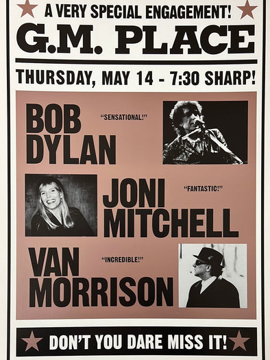 Bob Dylan - 1998 Geoff Gans poster Vancouver, BC Van Morrison