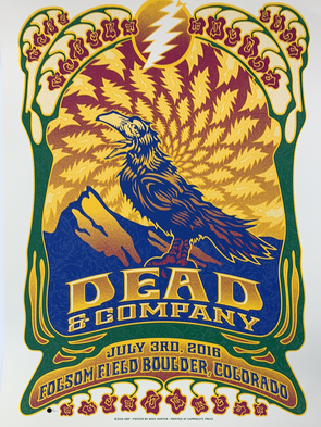 Dead & Company - 2016 Dave Hunter poster Boulder, CO 7/3 Summer Tour