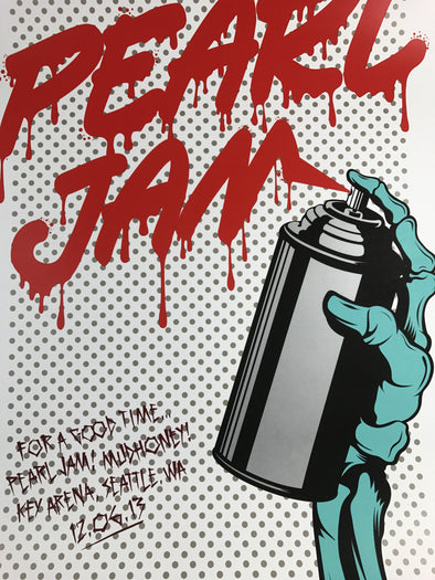 Pearl Jam - 2013 D*Face Dface poster print Seattle, WA edge wear