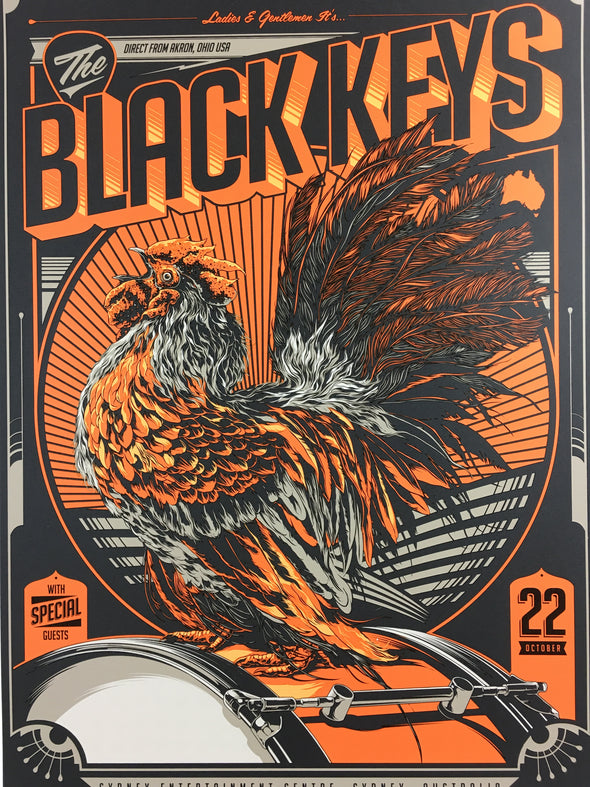 The Black Keys - 2012 Ken Taylor poster Sydney Australia S/N