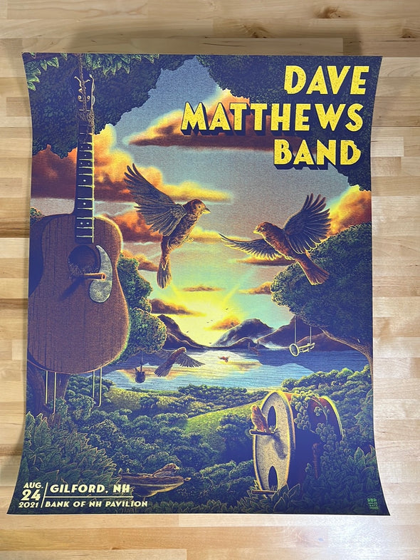 Dave Matthews Band - 2021 Bailey Race poster Gilford, NH 8/24