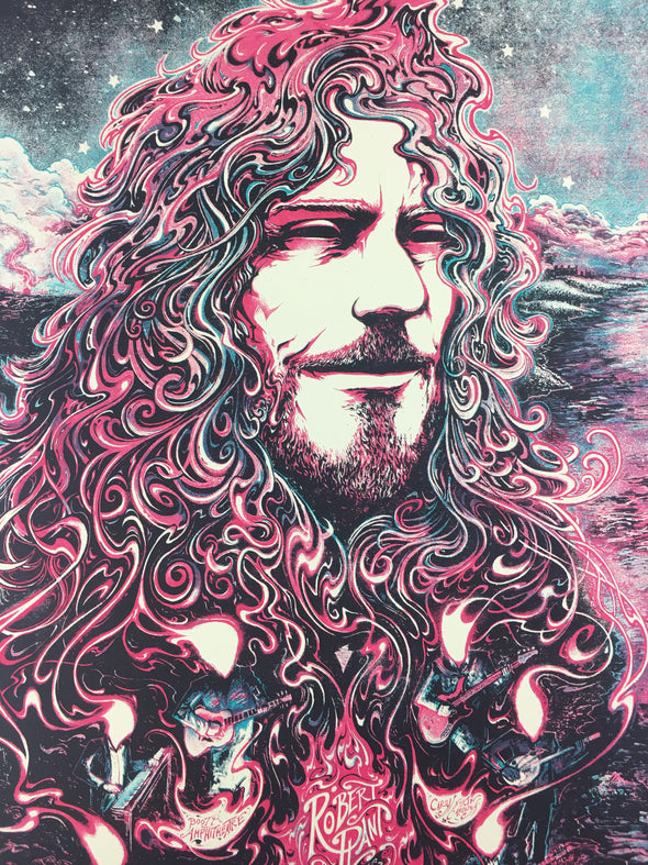 Robert Plant - 2015 Miles Tsang Poster Cary, NC Booth Amphitheater