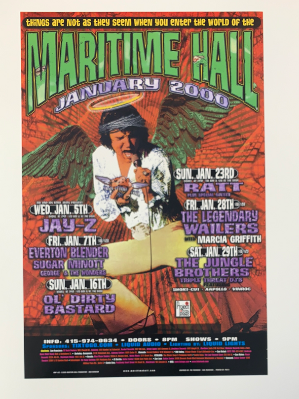MHP 83 Maritime Hall - 2000 poster August Ron Donovan Jay-Z  San Fran 1st