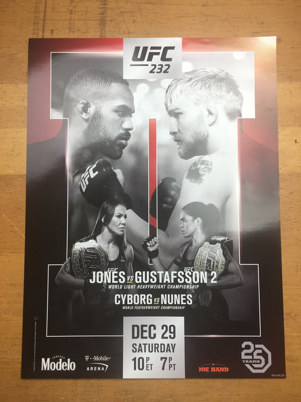 UFC 232 2018 Poster Jones vs Gustafsson 2 & Cyborg vs Nunes