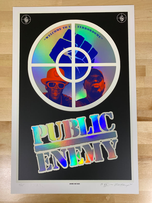 Public Enemy Variant - 2020 Emek poster foil NO date The Terrordome GID