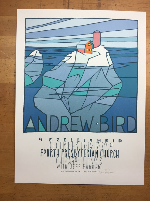 Andrew Bird - 2010 Jay Ryan poster Chicago with Jeff Parker