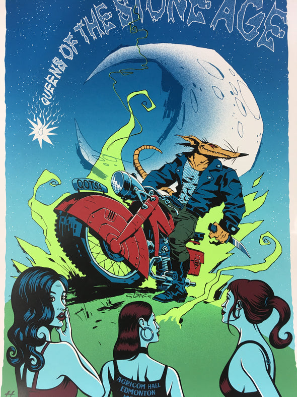 Queens of the Stone Age - 2008 Justin Hampton Poster Edmonton AB, CAN Agricom Ha