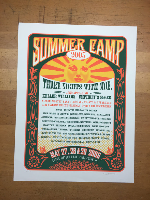 moe. - 2005 Methane Studios poster Chillicothe, IL Three Sisters Park Summer Cam