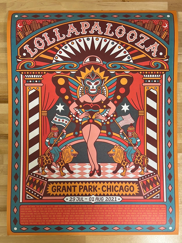 Lollapalooza - 2021 Bene Rohlmann poster Chicago Grant Park 1st edition