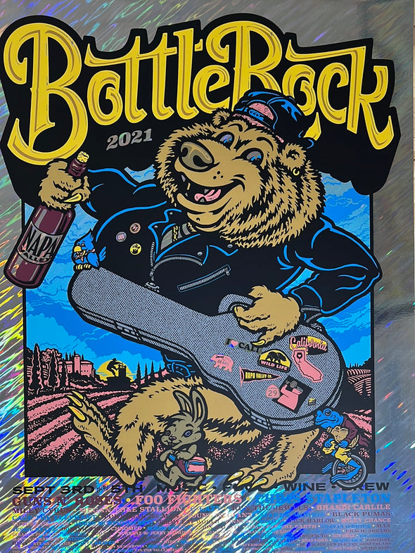BottleRock Festival - 2021 Ames Brothers poster Napa, CA FOIL