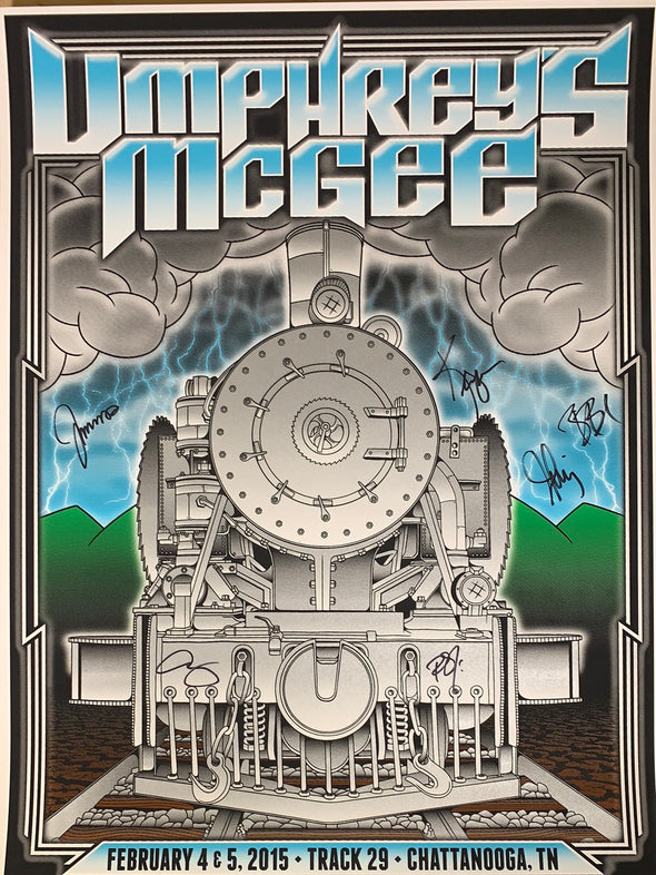 Umphrey's McGee - 2015 John Warner poster Band Signed Chattanooga, TN