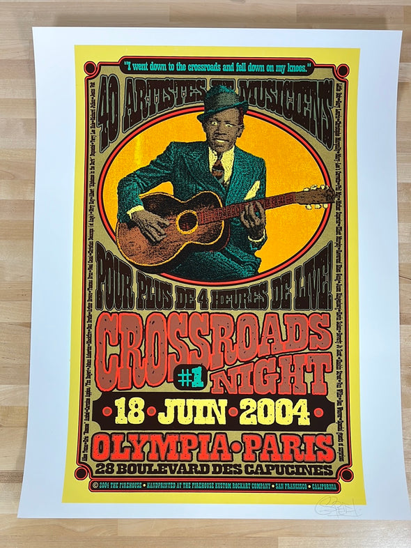 Crossroads Guitar Festival - 2004 Chuck Sperry poster, Eric Clapton Paris