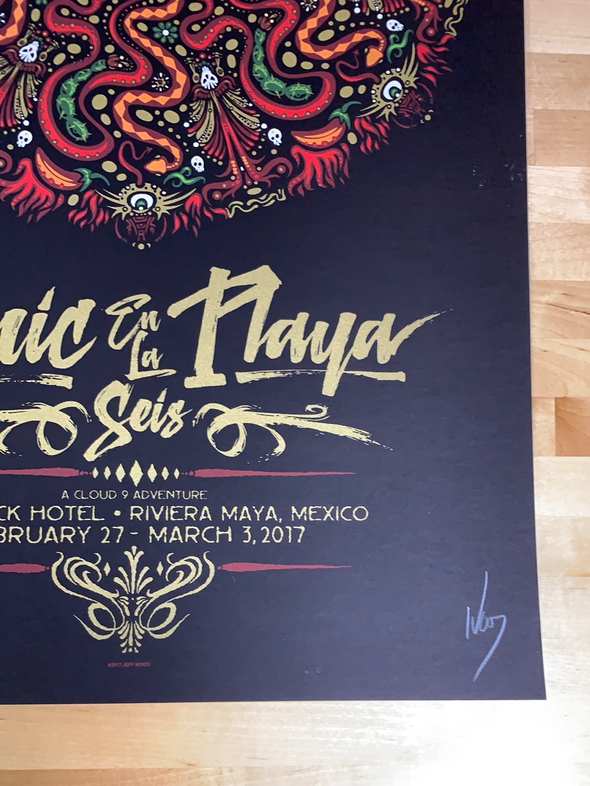 Widespread Panic - 2017 Jeff Wood poster Riviera Maya, MX Hard Rock Hotel