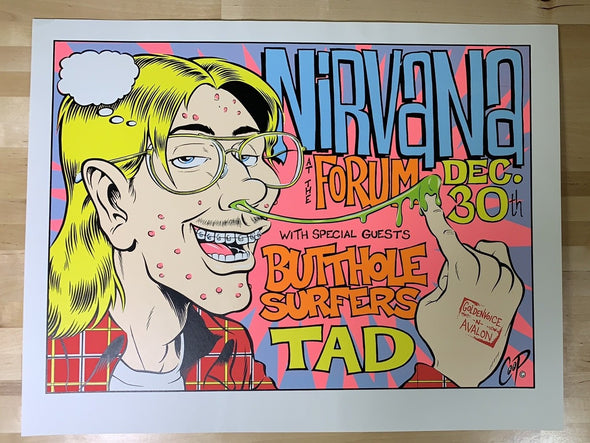 Nirvana - 1993 Chris Coop poster Los Angeles, CA The Forum 1st ed
