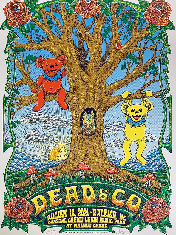 Dead & Company - 2021 Owen Murphy poster Raleigh, NC