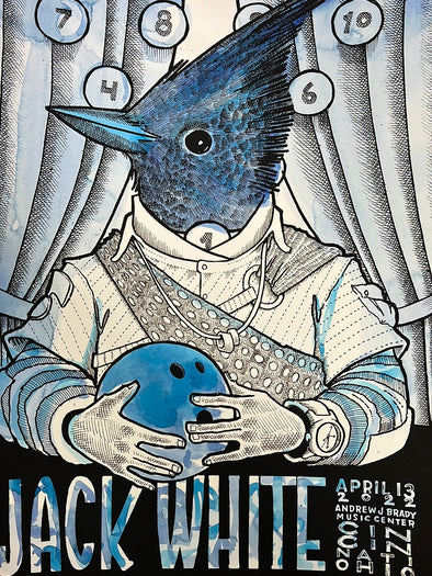 Jack White - 2022 Jay Ryan poster Cincinnati, OH watercolor