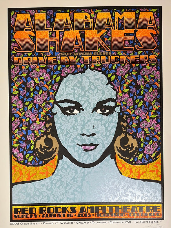 Alabama Shakes - 2015 Chuck Sperry poster Red Rocks Morrison, CO
