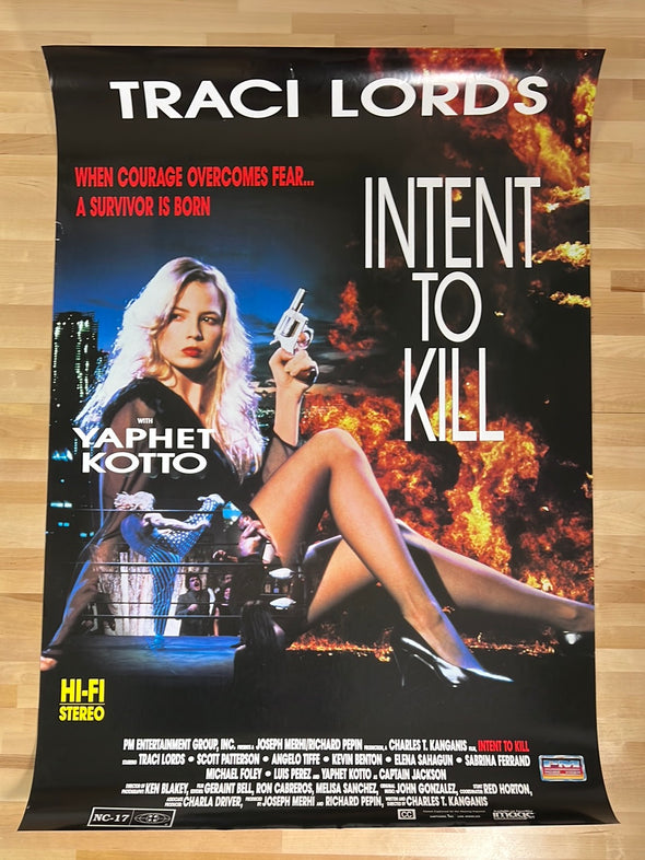 Intent To Kill - 1992 video promo movie poster original vintage 26x38