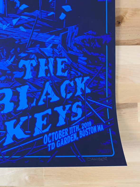 The Black Keys - 2019 Daniel Danger AP Variant poster Boston, MA TD Banknorth Garden