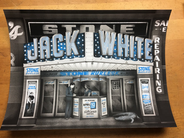 Jack White - 2018 Matthew Jacobson poster Detroit, MI Little Ceasars Arena