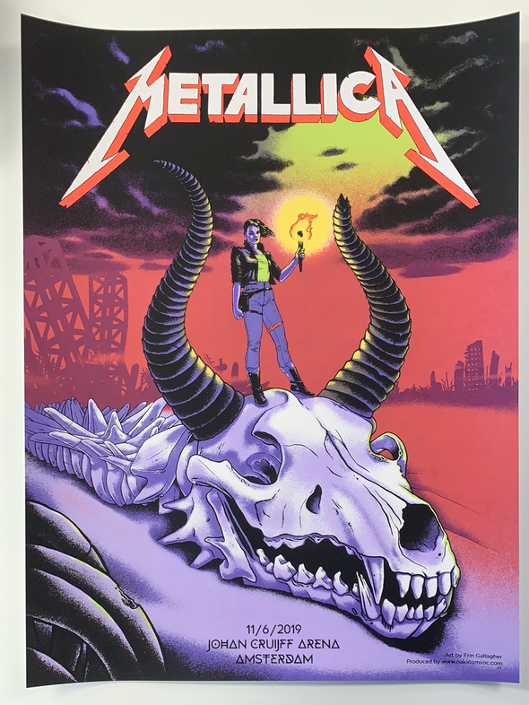Metallica - 2019 Erin Gallagher poster Amsterdam, NED World Wired Tour