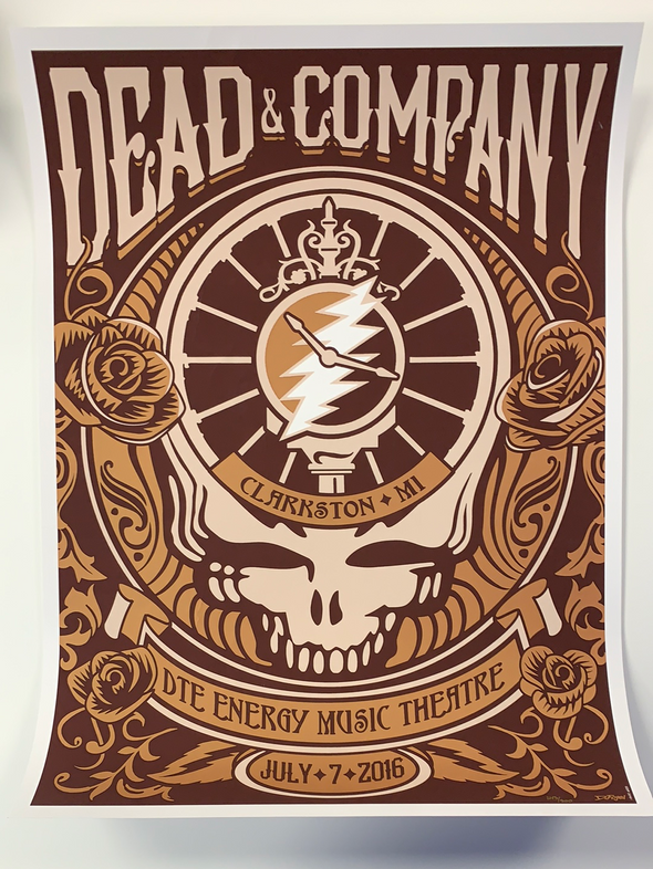 Dead & Company - 2016 Danielle Figel poster Clarkston, MI Summer Tour