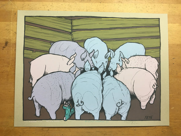 Mr Wu's Pigs - 2010 Jay Ryan poster pig print