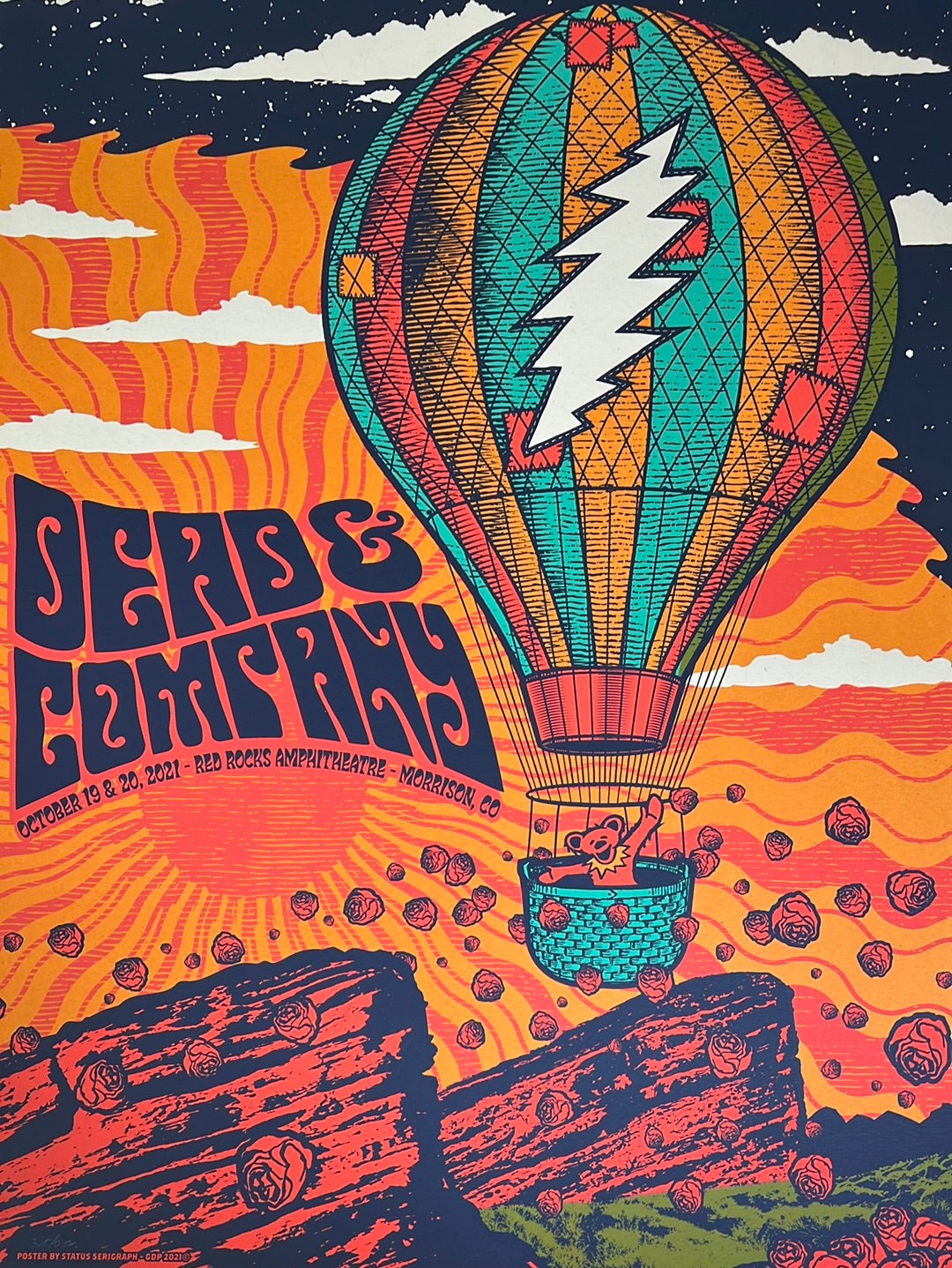 Dead & Company - 2021 Status Serigraph poster Red Rocks Morrison, CO ...