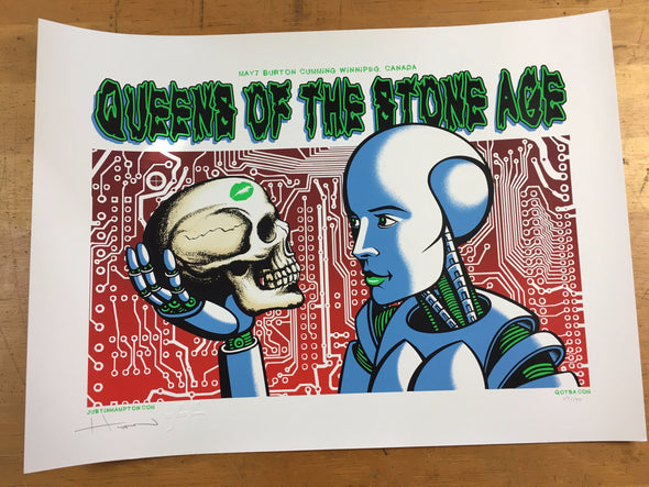 Queens of the Stone Age - 2008 Justin Hampton Poster Winnipeg, CAN Burton Cummin