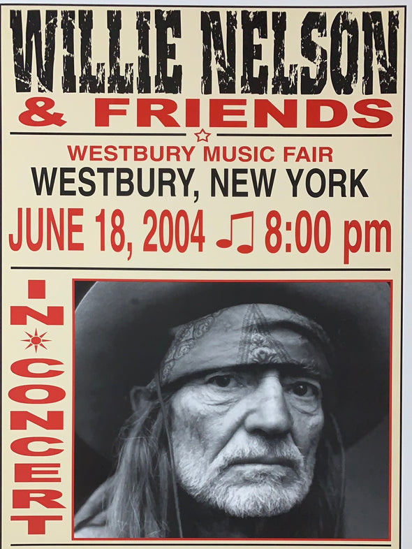 Willie Nelson - 2004 Franks Brothers 6/17 poster Westbury, NY