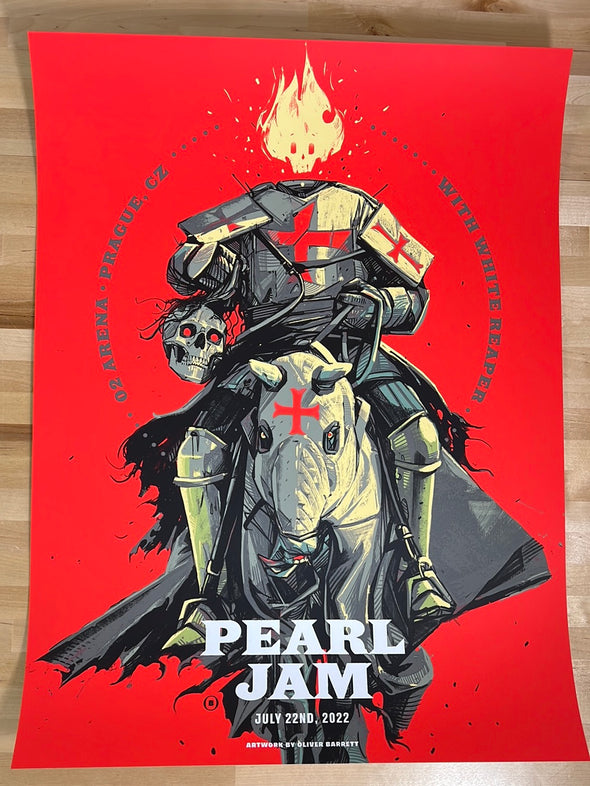Pearl Jam  - 2022 Oliver Barrett poster Prague, CZE O2 Arena