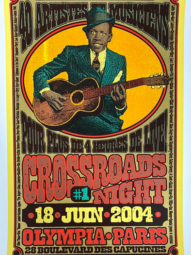 Crossroads Guitar Festival - 2004 Chuck Sperry poster, Eric Clapton Paris
