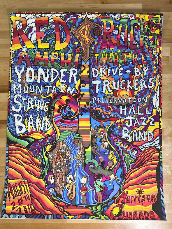 Yonder Mountain String Band - 2016 poster Red Rocks Morrison, CO