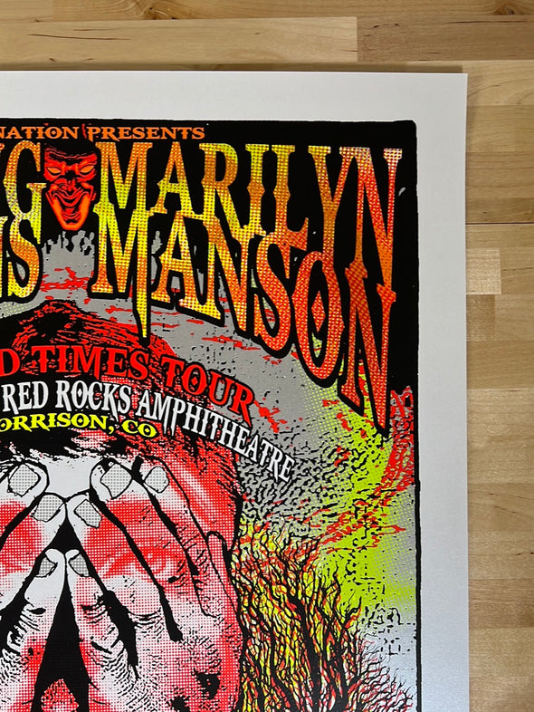 Smashing Pumpkins Marilyn Manson - 2015 Lindsey Kuhn poster Red Rocks Morrison, CO 1st