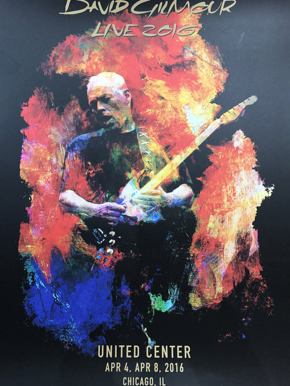 David Gilmour - 2016 poster Chicago, IL United Center Pink Floyd