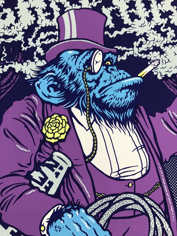 Pearl Jam - 2013 Ames Brothers poster purple gorilla monkey Wrigley Field S/N AP ed