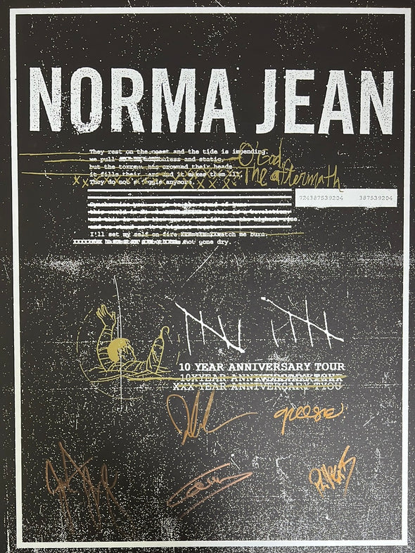 Norma Jean - 2015 poster 10 year anniversary tour print Autographed