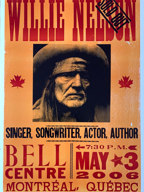 Willie Nelson - 2006 Hatch Show Print 5/3 poster Montreal, Quebec