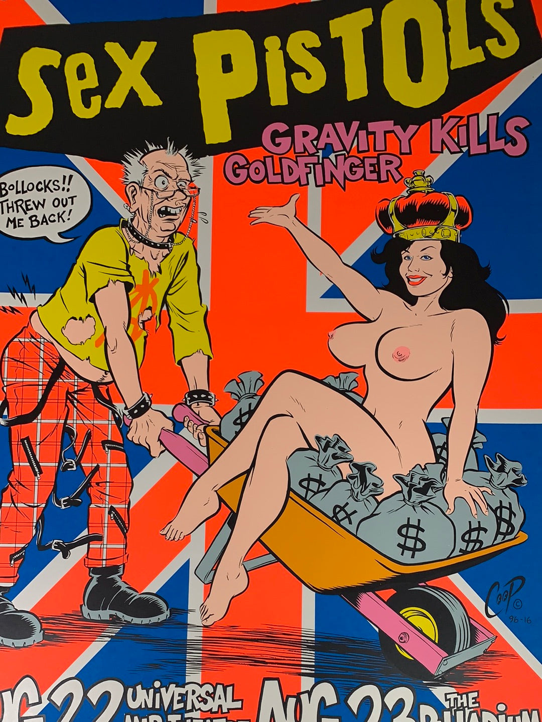 Sex Pistols 1996 Chris Coop Poster Los Angeles CA The Palladium  