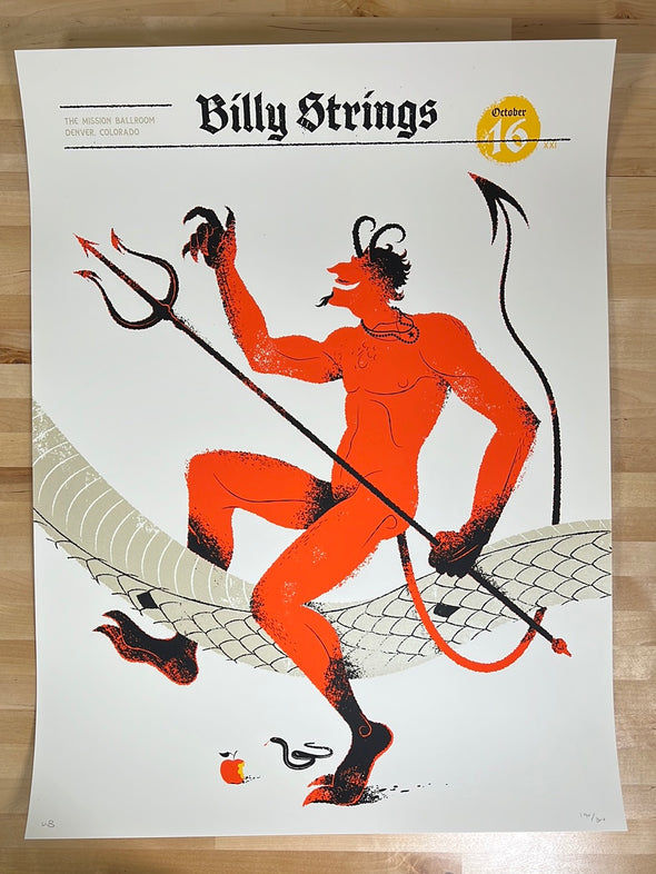 Billy Strings - 2021 Delicious Design League poster Denver, CO 10/16 1st