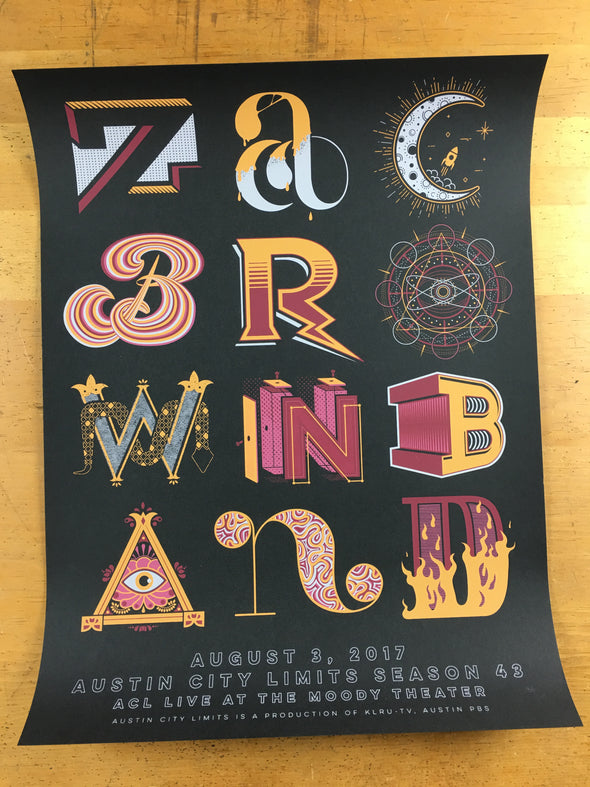 Zac Brown Band - 2017 Southern Reel Poster Austin Moody Theater