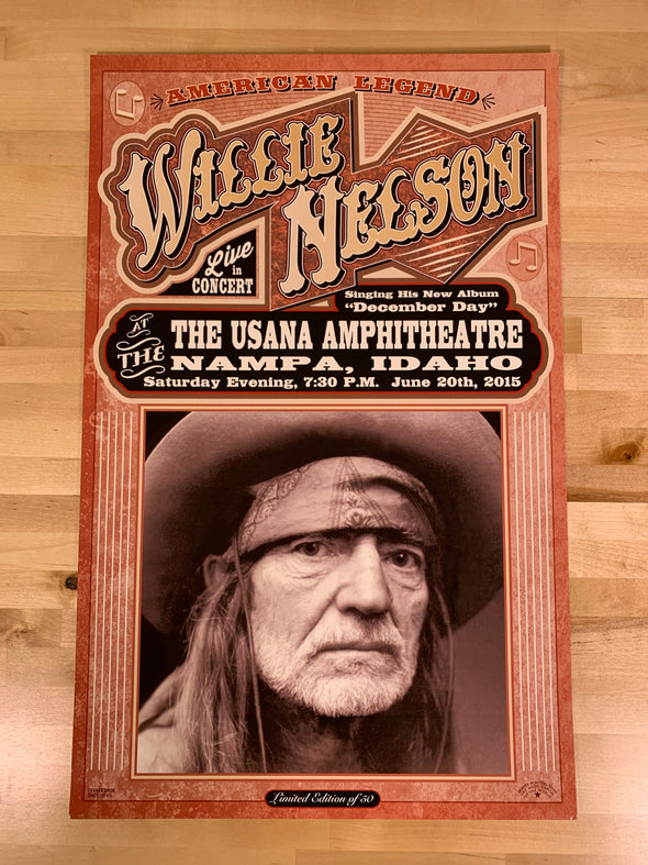 Willie Nelson - 2015 Franks Brothers poster Nampa, Idaho