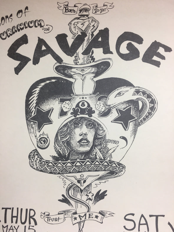 Uranium Savage - 1975 Kerry Awn poster Austin, TX Soap Creek Saloon