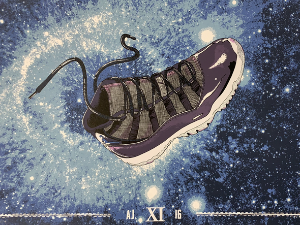 Air Jordan Space Jam 11 - Zissou Tasseff-Elenkoff poster Nike Art print