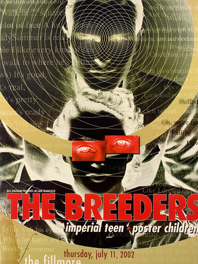 The Breeders - 2002 Frank Wiedemann poster Fillmore Auditorium San Fran 1st