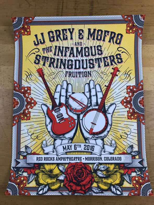 JJ Grey and Mofro - 2016 Derek Hatfield poster Red Rocks Morrison, CO