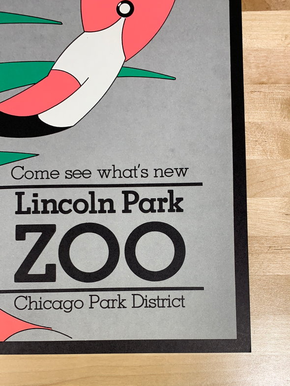 Lincoln Park Zoo - 1970's art print poster Original Vintage