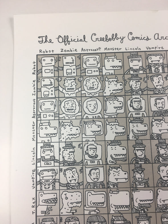 Official Creebobby Comics Archetype Times Table - 2009 Jacob Borshard Poster Art