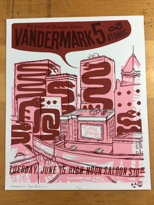 Vandermark 5 - 2004 Little Friends of Printmaking poster Madison, WI The North S